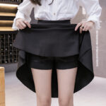 Classy Splice Umbrella A Line Midi Skirt