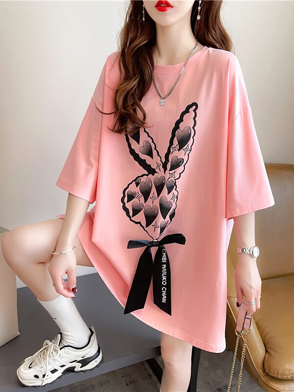 Bow Cover Up Loose Short Sleeve T-Shirt