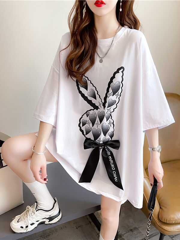 Bow Cover Up Loose Short Sleeve T-Shirt