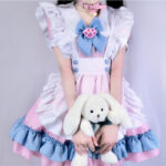 Cute Maid Pleated Lolita Bow Tie Dress