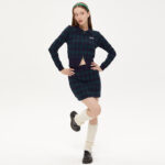 Women's Vintage Argyle Cardigan Mini Skirt