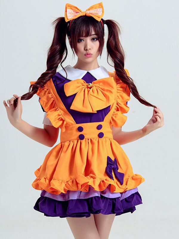Orange Maid Cosplay Anime Princess Dress