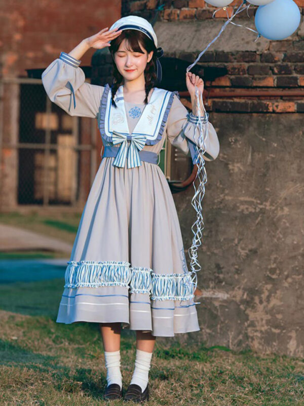 Women's Sailor Lantern Sleeve Lolita Dress