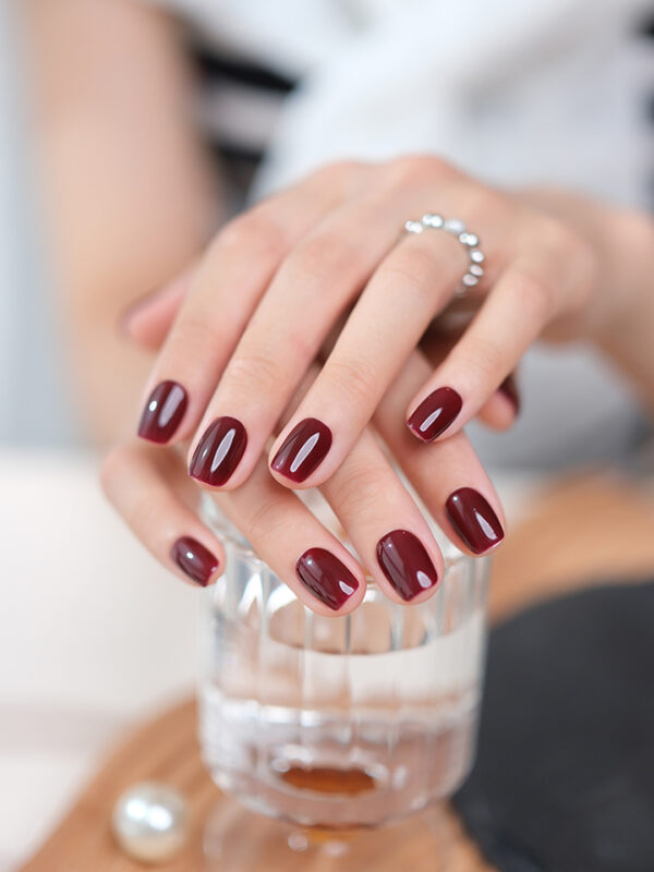 Solid Dark Red Nails Press-On Nails