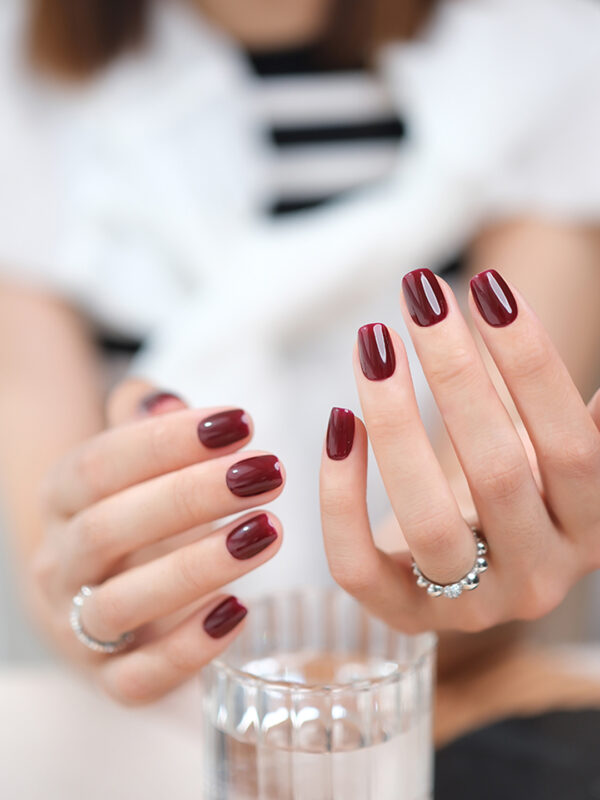 Solid Dark Red Nails Press-On Nails